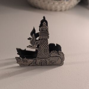 Pewter Lighthouse Business Card Holder